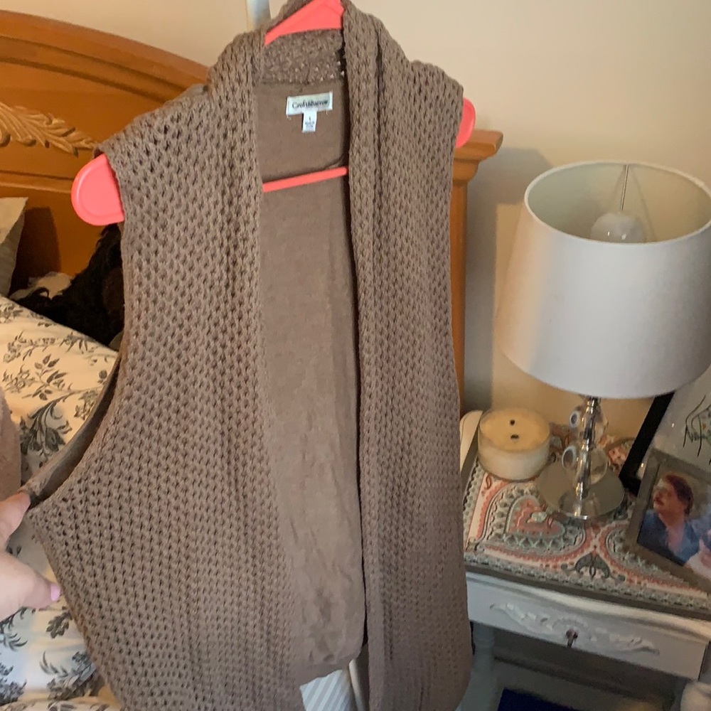 Sweater open front vest
